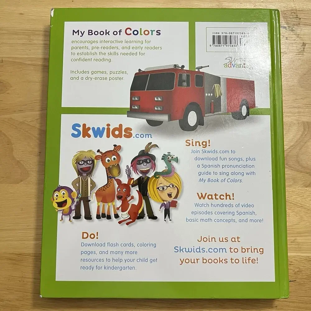 Set of 4 My Book of Colors Numbers Shapes Words Bilingual English and Spanish